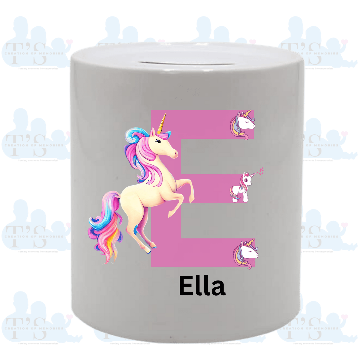 Ceramic Money Pot - Unicorn/name