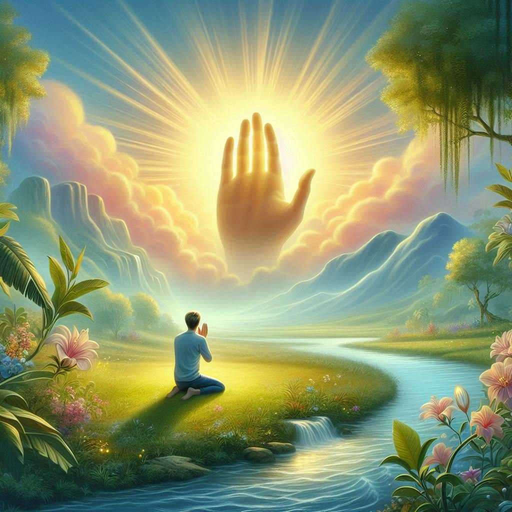 A scene exuding a sense of divine presence, forgiveness, and eternal love.