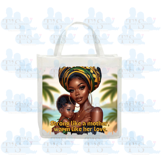 Linen Tote Bag 'Strong like a Mother....'