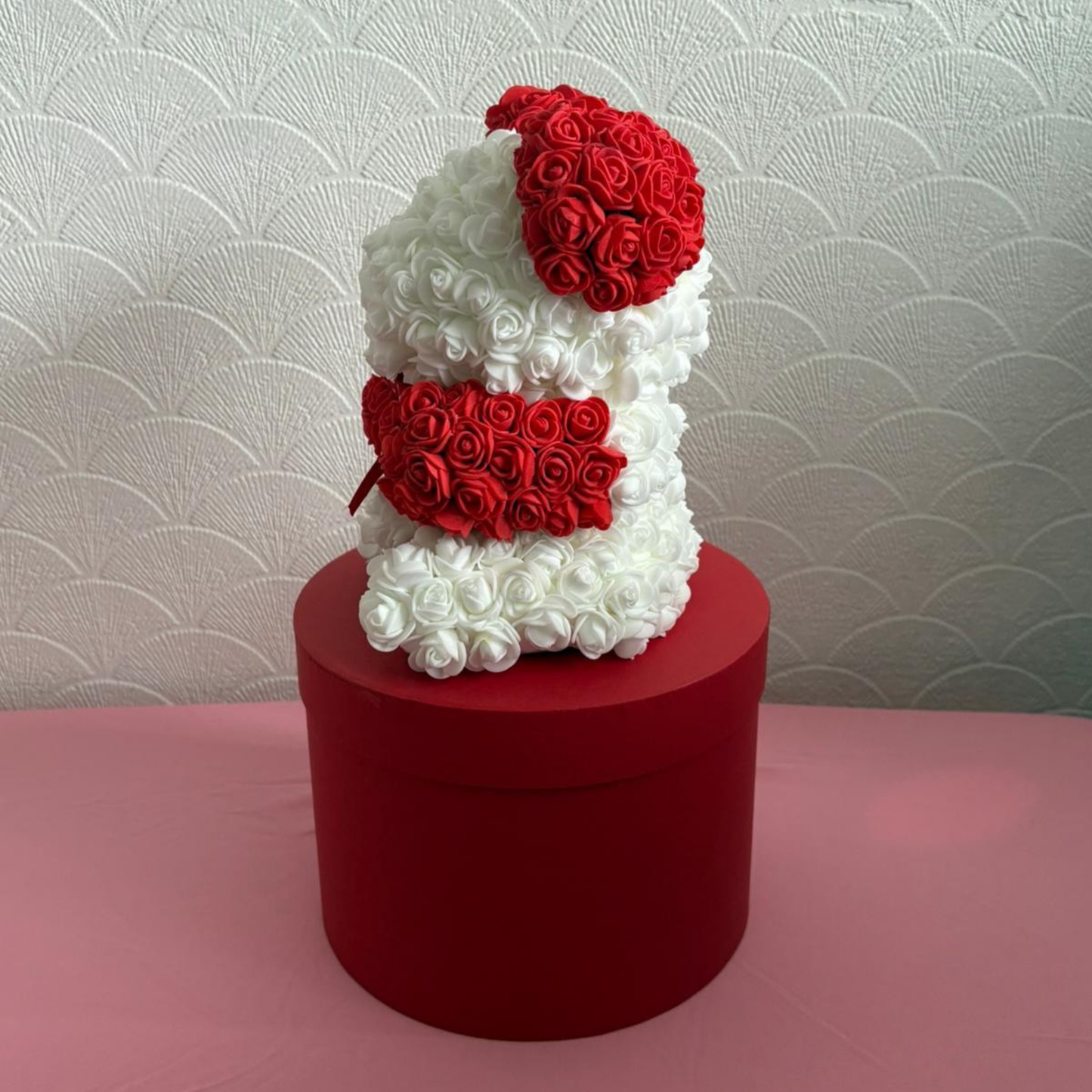 White & Red Flower Teddy