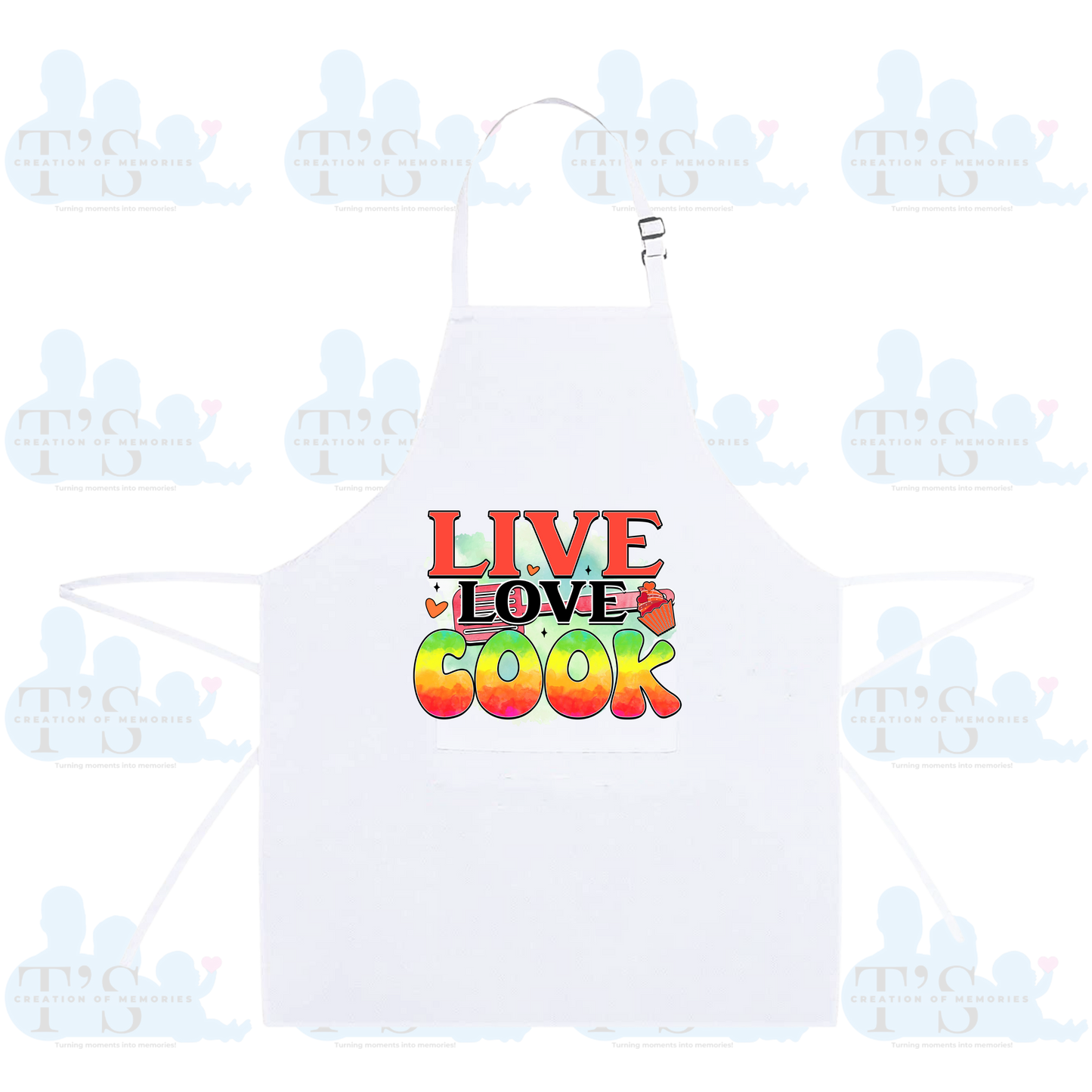 Cooking Kitchen Apron - 'Live Love Cook'