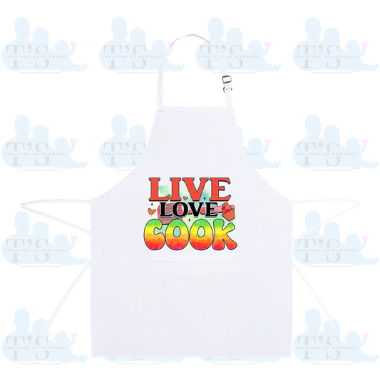 Cooking Kitchen Apron - 'Live Love Cook'