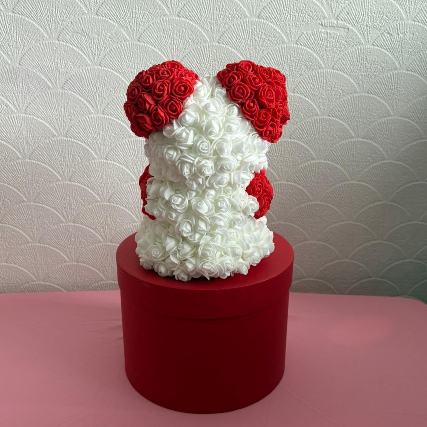 White & Red Flower Teddy