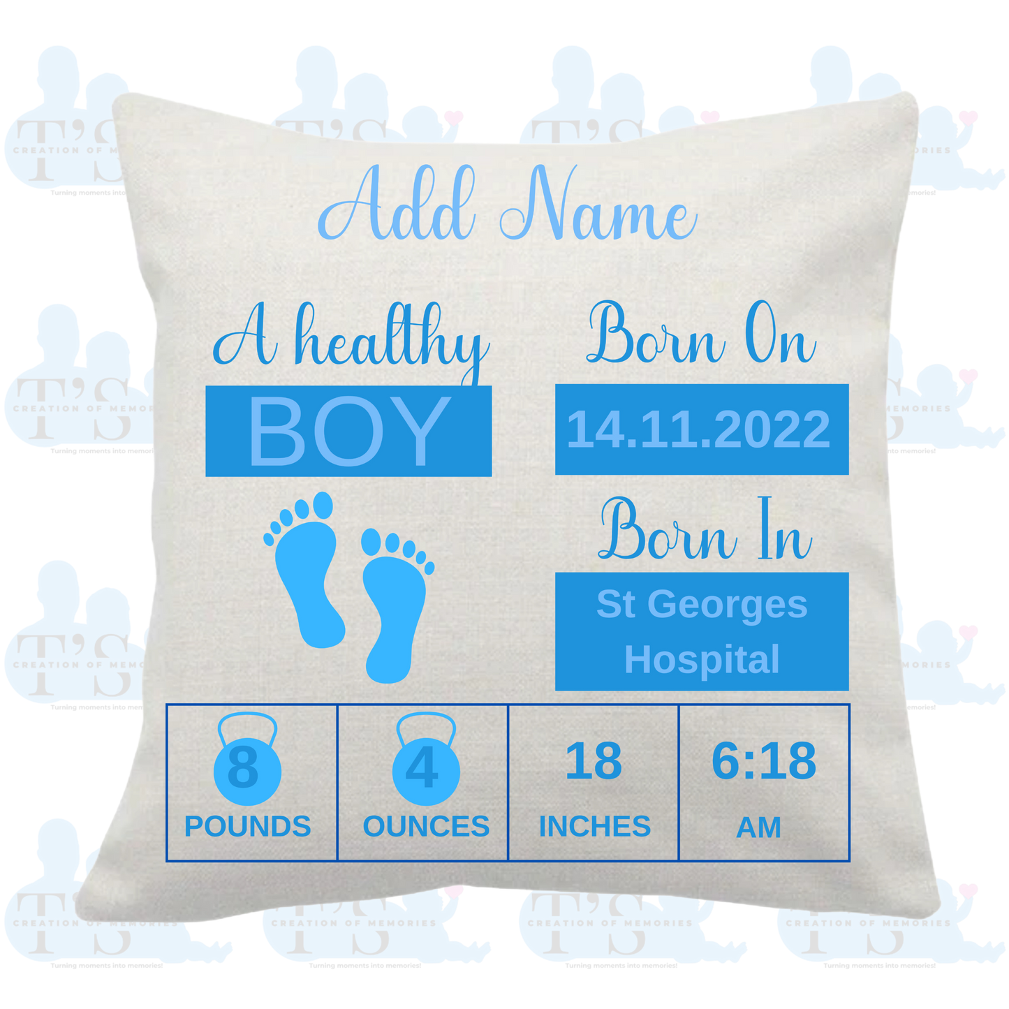 Cushion Cover 'Newborn Baby - BOY'
