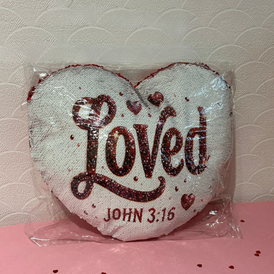 Heart Shaped Sequin Cushion