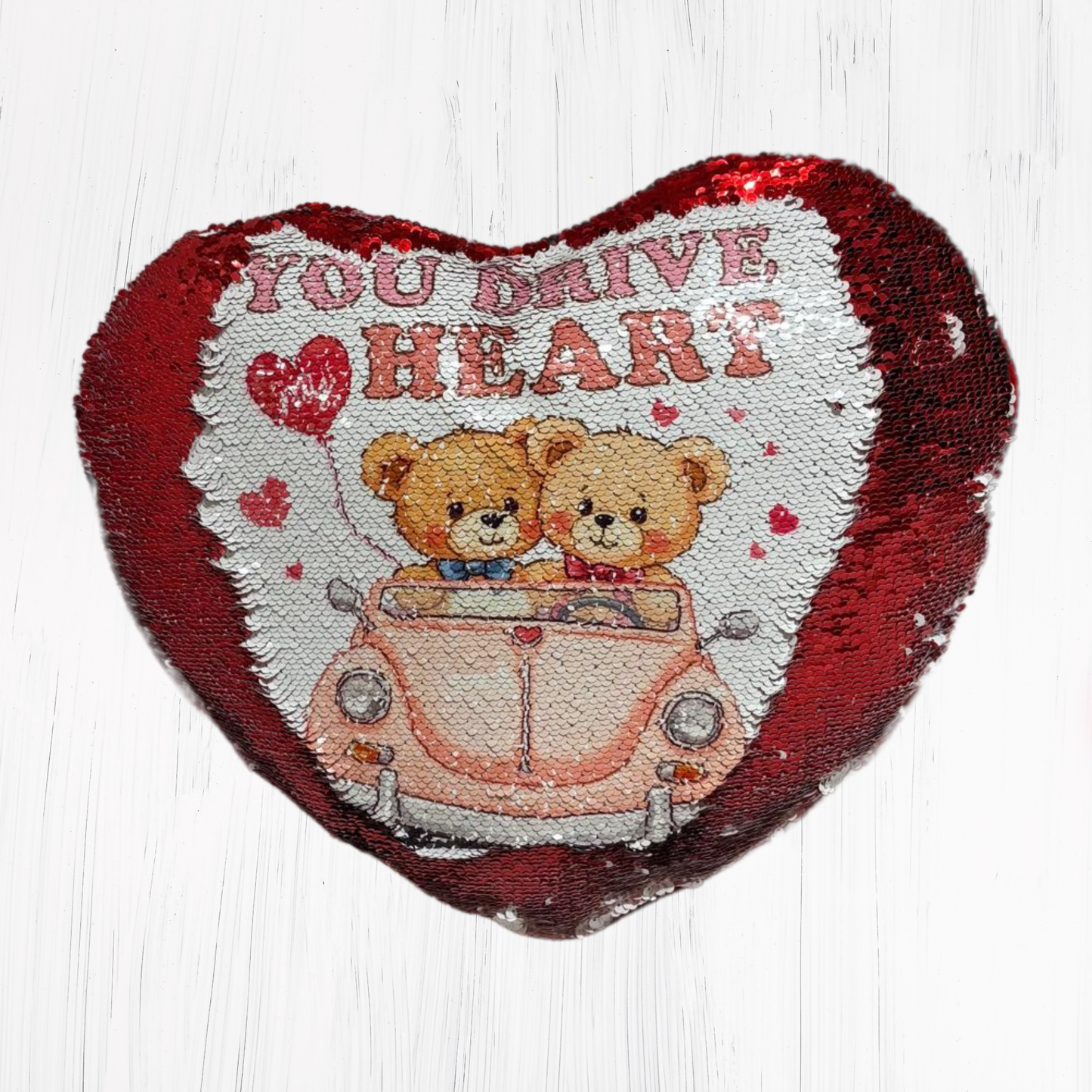 Heart Shaped Sequin Cushion