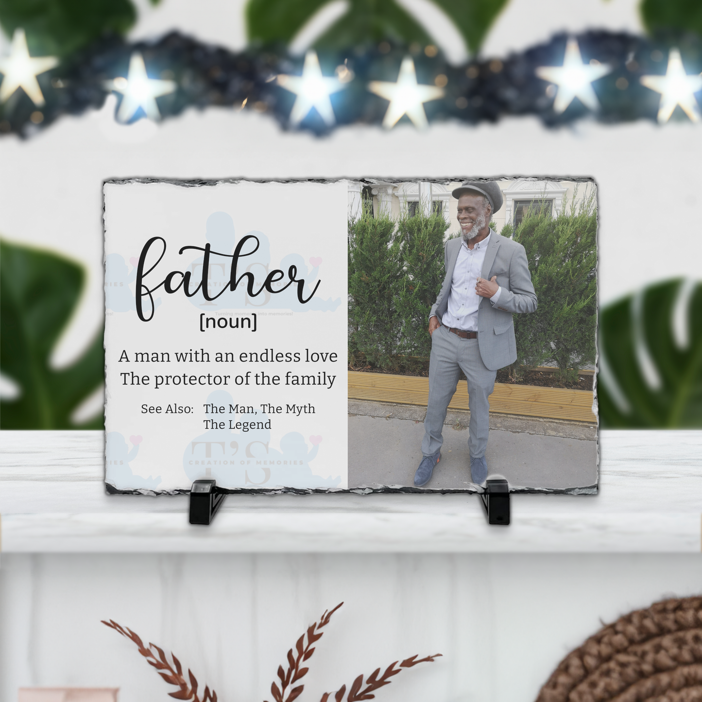 Photo Rock Slate - Glossy Finish 'Father's Day'