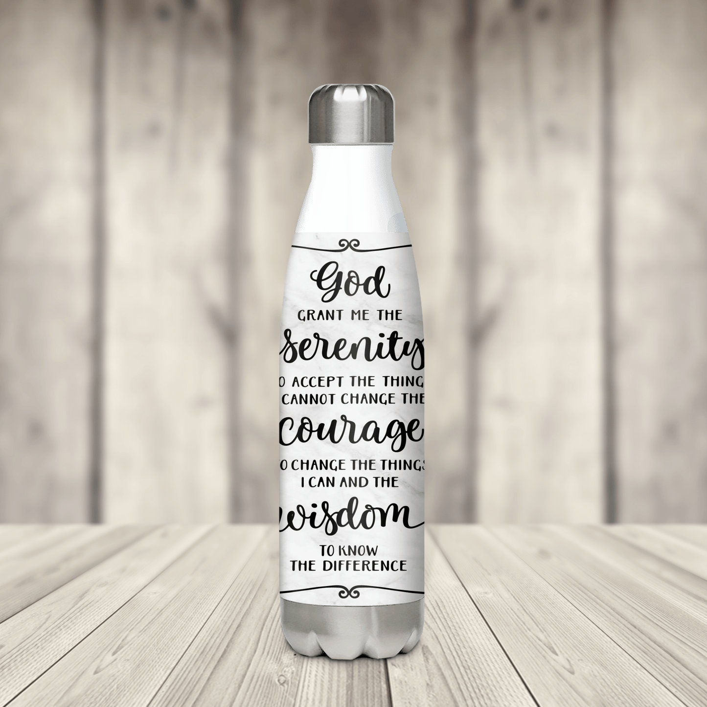 Bowling water bottle 'God grant me'
