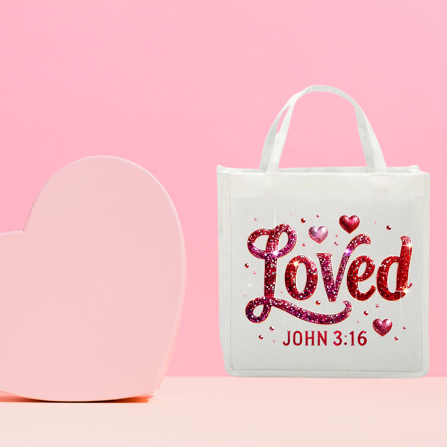 Inspirational Tote Bag 'Loved - John 3:16"
