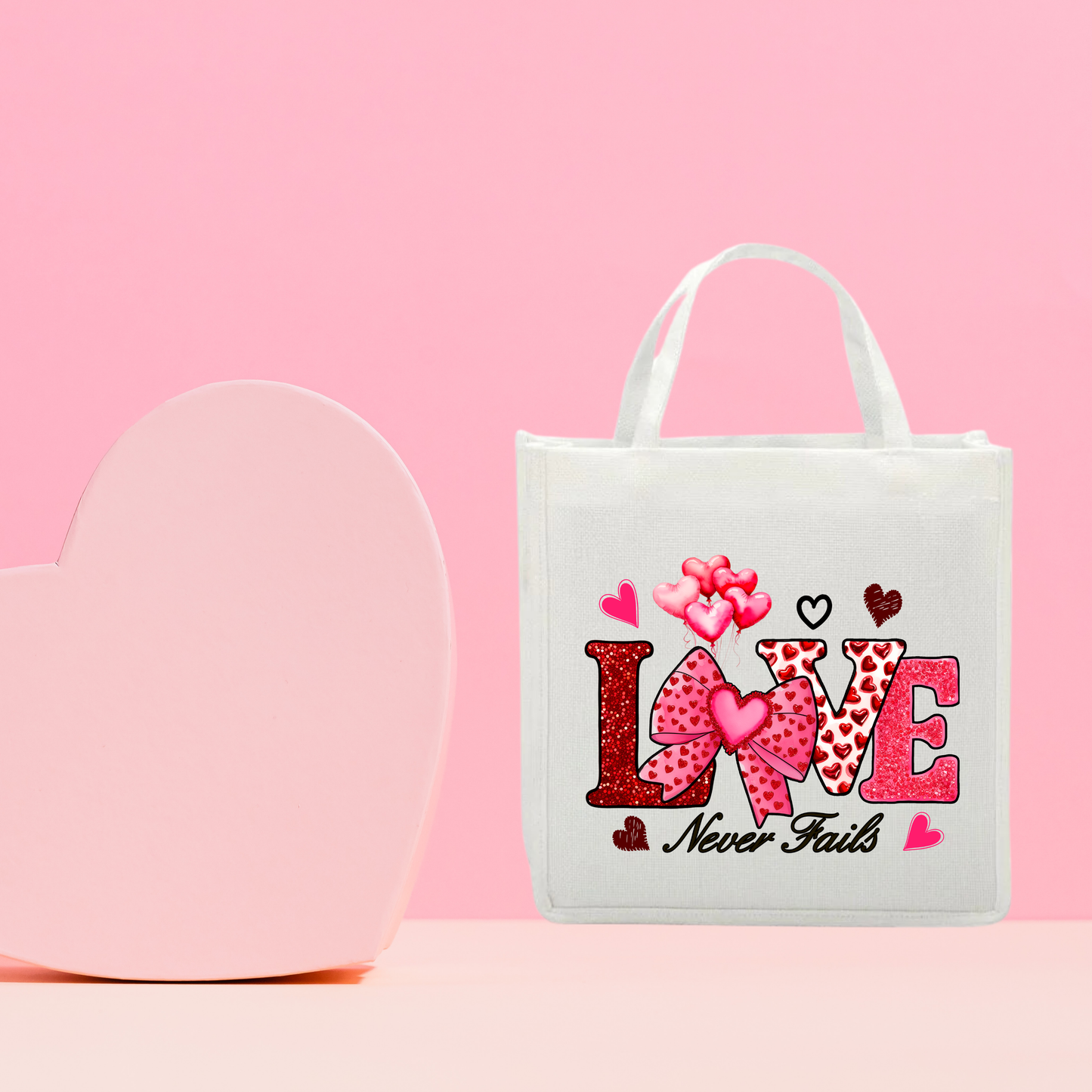 Inspirational Tote Bag 'Love Never Fails"